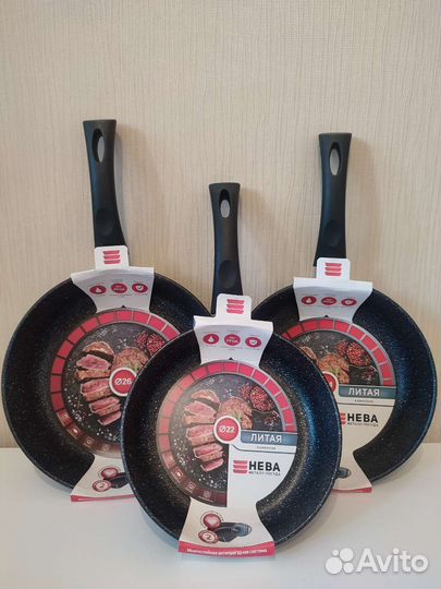 Сковорода Нева металл 22см 24см 26см 28см