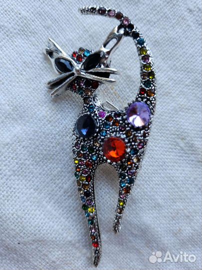 Брошь кулон Кошка