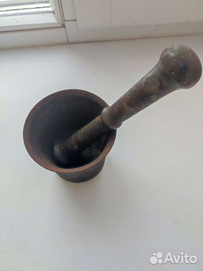 Чугунные ступка и пестик СССР