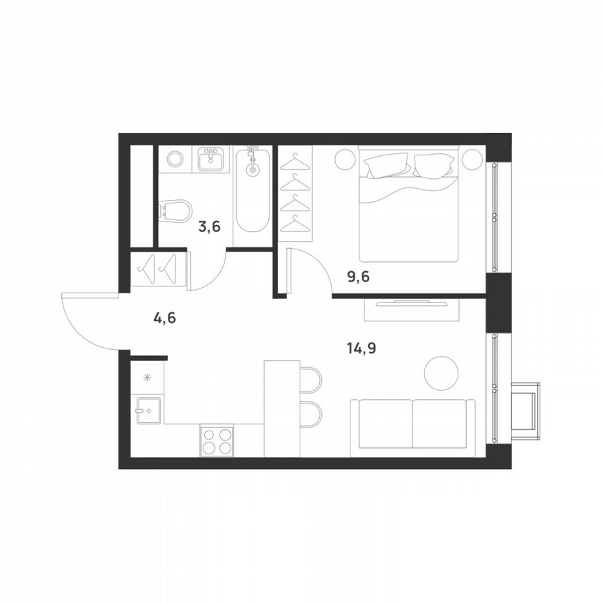 1-к. квартира, 32,7 м², 14/17 эт.