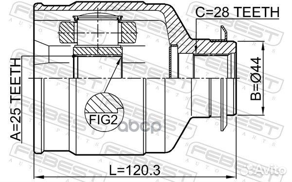 ШРУС внутренний 25X44X28 hyundai IX35/tucson 09