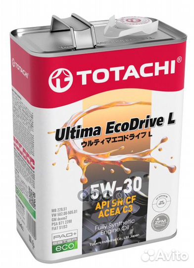 Масло моторное totachi Ultima EcoDrive L SN / C