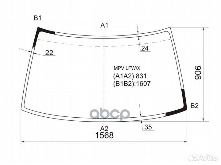 Стекло лобовое Mazda MPV 90-99 MPV LFW/X XYG