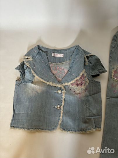 Детский джинсовый костюм деним