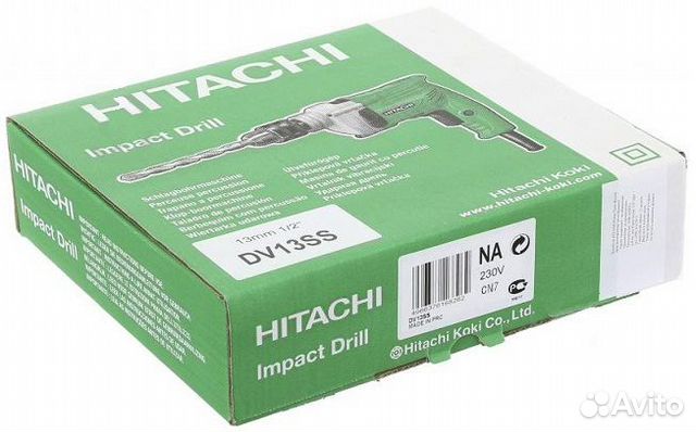 Дрель ударная Hitachi DV13SS; 550Вт, к/п 13мм