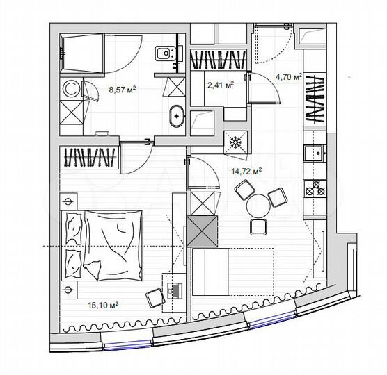 Свободного назначения, 45.5 м²