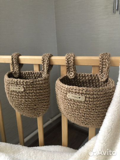 Подвесные органайзеры корзины из джута