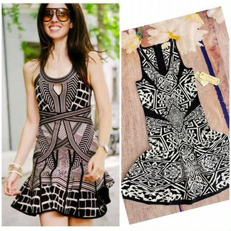 Подиумное бандажное платье Nicole Miller XS/S