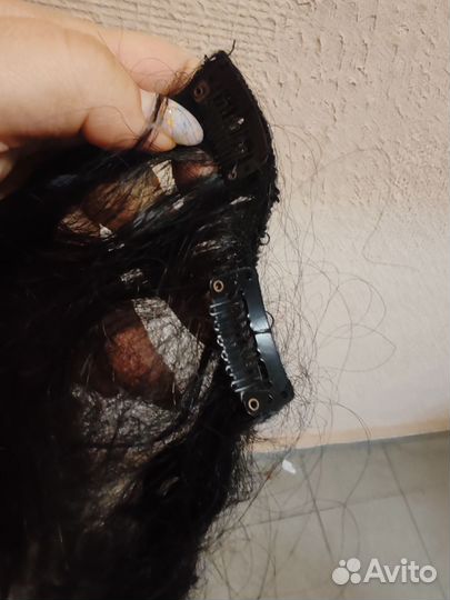 Волосы на заколка, хвост