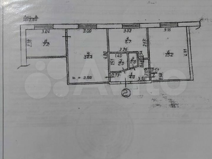 3-к. квартира, 50,6 м², 1/2 эт.