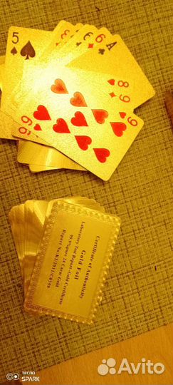Карты игральные с напылением чистого золота
