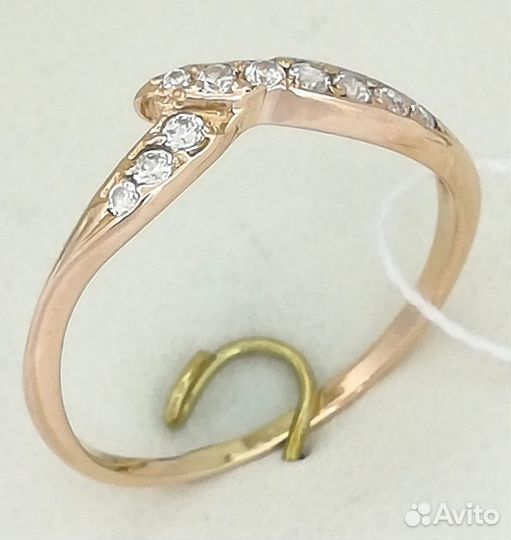 Кольцо / размер 16 / 1,04г / Золото585 / фианиты круглые