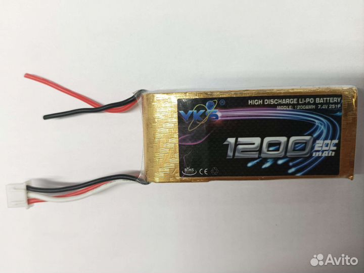 Аккумулятор LiPo 7.4в, 1200мАч