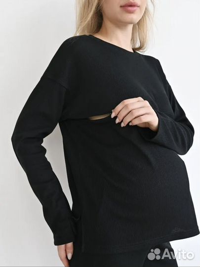 Лонгслив для беременных и кормящих 50-52 размер