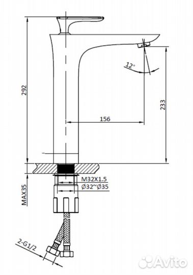 Смеситель для раковины AltroBagno Aperto 010207 Bi