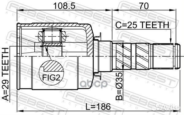 ШРУС внутренний к-кт 29x35x25 Subaru Impreza G11