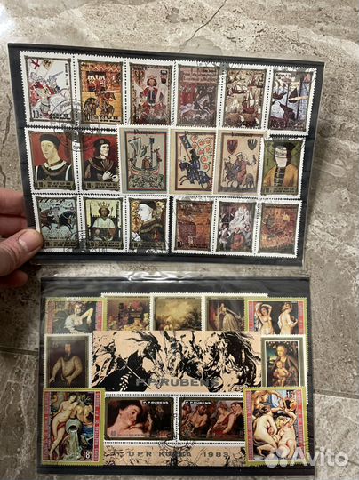 Марки художественные арт в наборе искусство