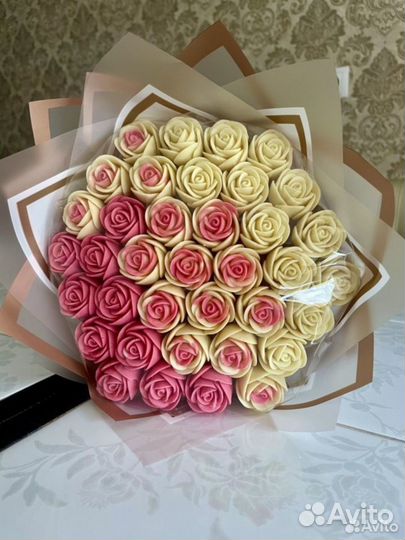 Шоколадный букет розы