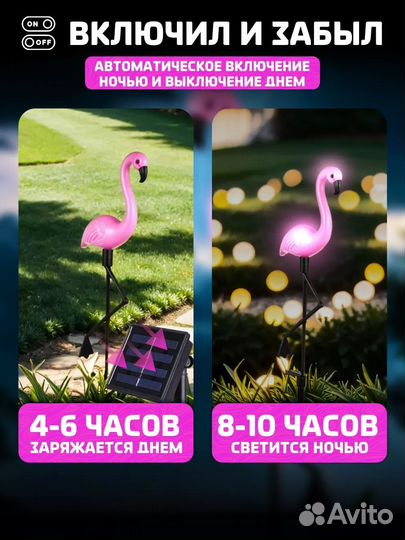 Светильник уличный на солнечной батарее Фламинго