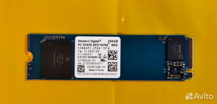 SSD western digital SN530 NVMe PCIe M.2 2280 256GB