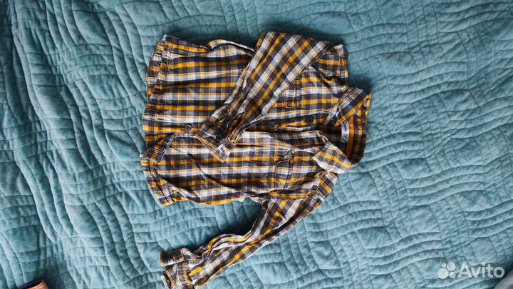 Рубашки в клетку для мальчика next 98р, geejay 92р