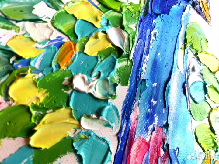 Картина. Абстракция. Павлин