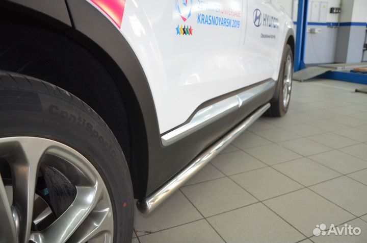 Защита порогов Hyundai Santa Fe 2018