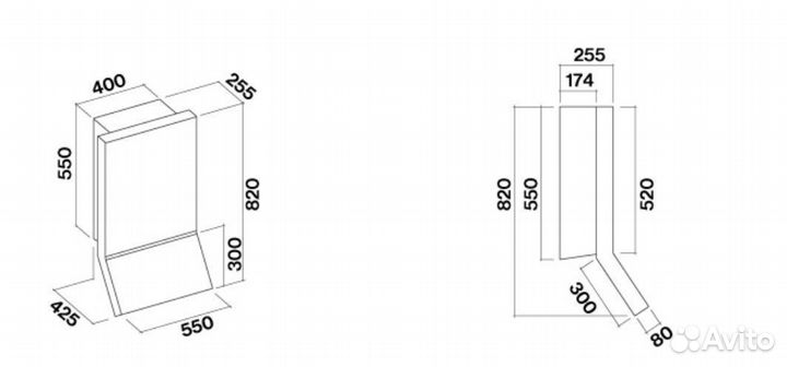 Вытяжка falmec Rialto H82 Brilliant 55 crtn55.E1P2#ZZZ6491F