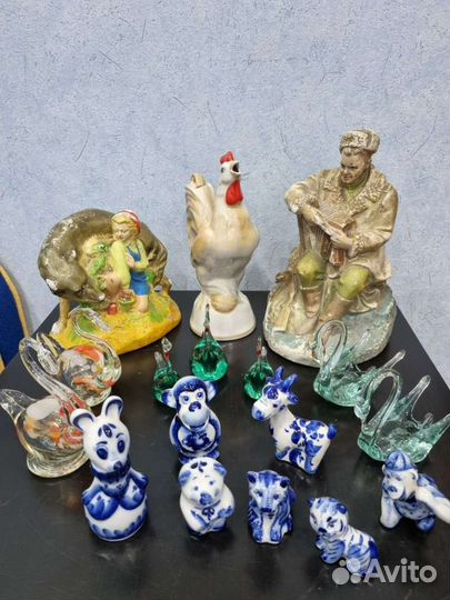 Статуэтки гипсовая, фарфоровые, стеклянные