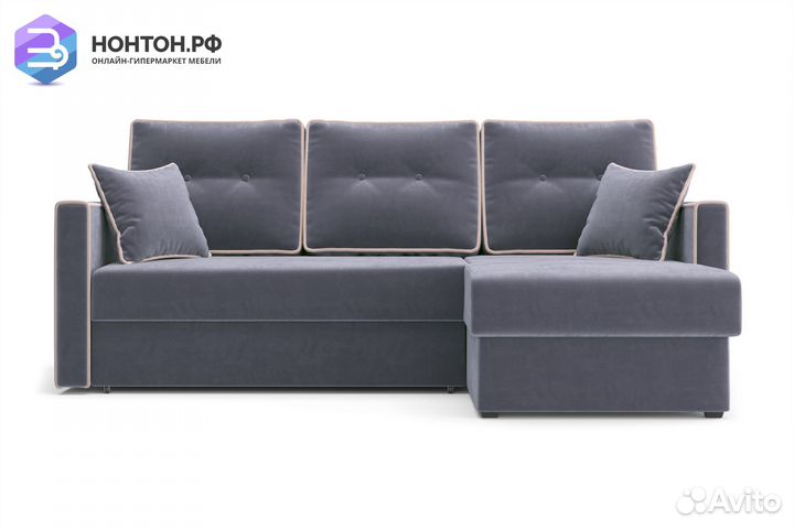 Диван угловой дельфин Леон темно-серый