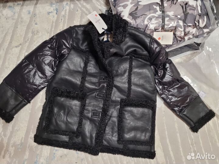 Комбинированная дублёнка Moncler