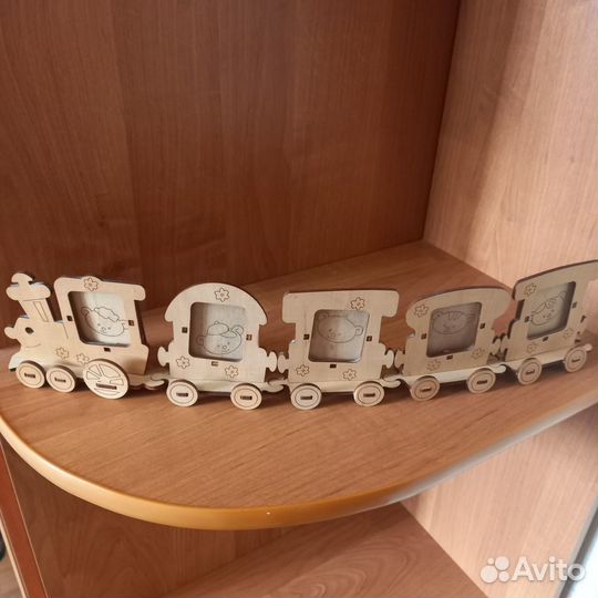 Деревянный конструктор паровозик