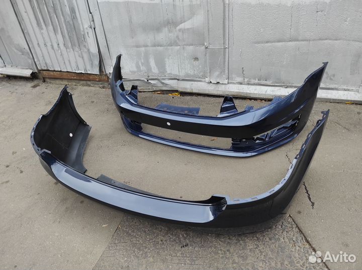 Бампер передний и задний на VW Polo 5 2016 синий