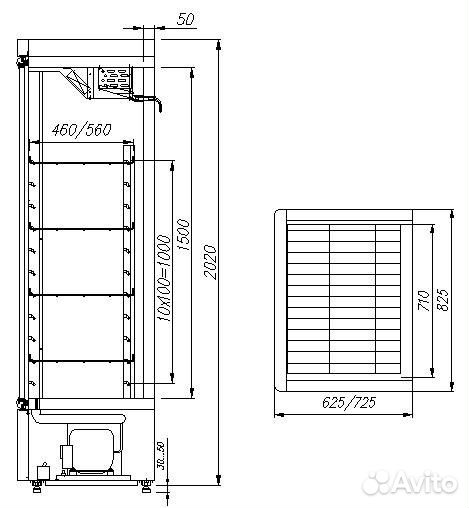 Шкаф холодильный Carboma R700С inox (стекло)(П0000