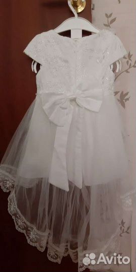 Праздничное нарядное белое платье для девочек