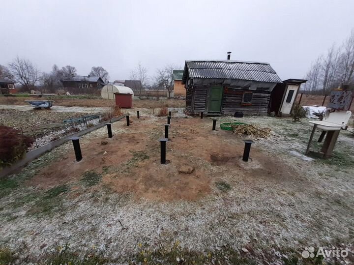 Фундамент винтовые сваи / Приезжаем сразу с ковшом