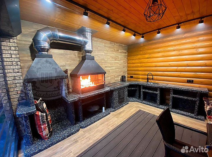 Барбекю комплекс из мрамора и Габро-диабазза