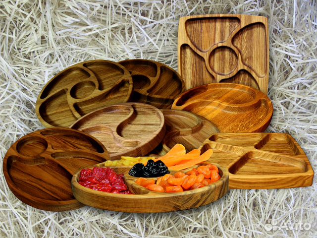 Менажница из дуба в подарочной коробке