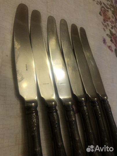 Столовые приборы ножи из мельхиора (СССР)