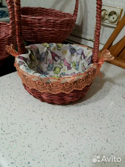 Корзина из бумажной лозы