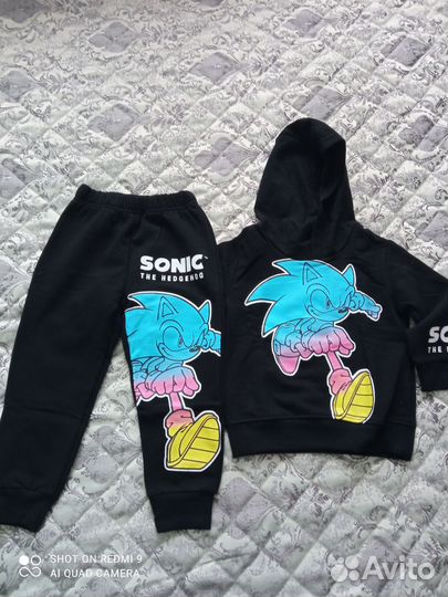 Костюм Соник на тонком флисе новый