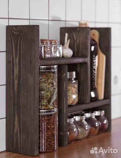 Полка настольная из натурального дерева