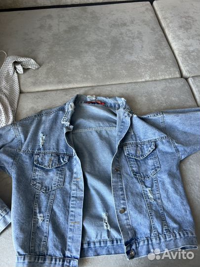 Дубленка и джинсовая куртка