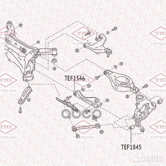 Сайлентблок задней цапфы nissan murano -07 tef1