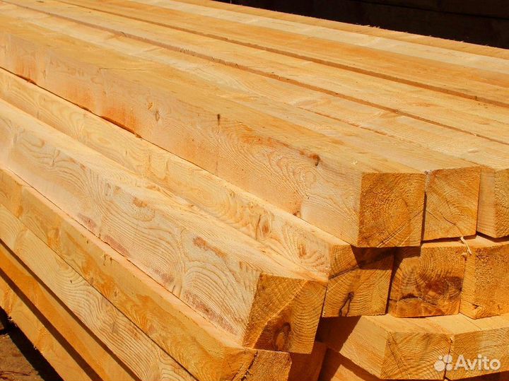 Брус из лиственницы, строганный, натуральный