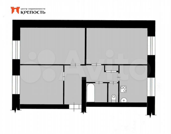 3-к. квартира, 76 м², 1/4 эт.
