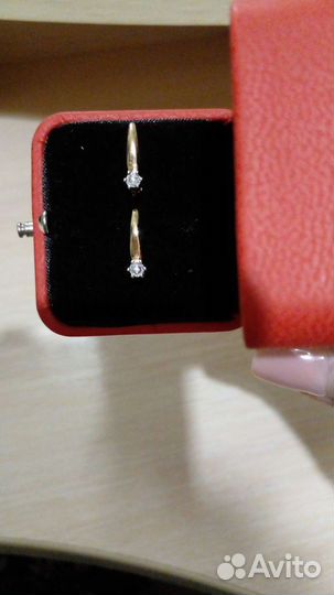 Золотые серьги 585 с бриллиантами