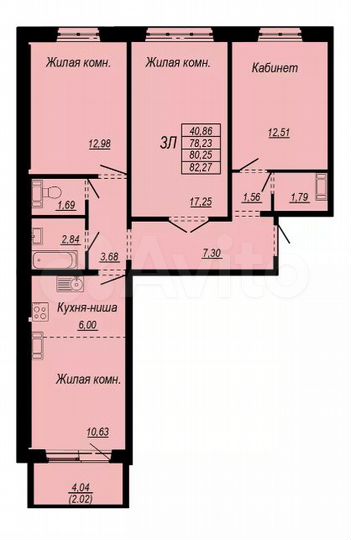 3-к. квартира, 80,3 м², 4/11 эт.