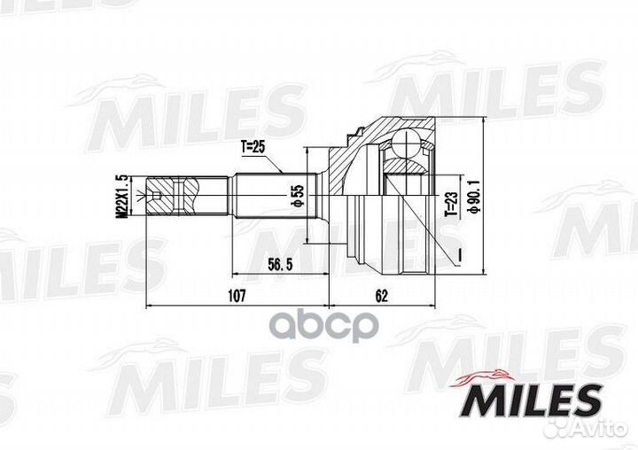 ШРУС наружный nissan sunny 1.6 90-95 (GKN 30278