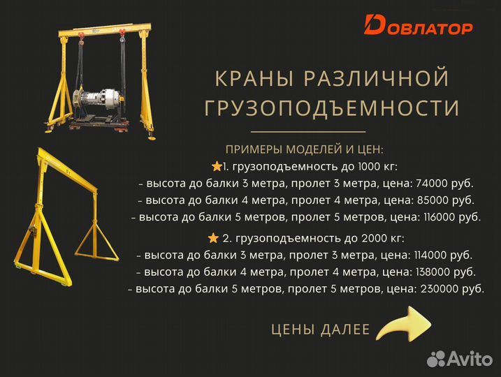 Легкий кран козловой мпу 1т